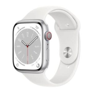 Apple Watch Serie8 Cell 45mm Silver Aluminium Case/White Sport Band MP4J3TY/A