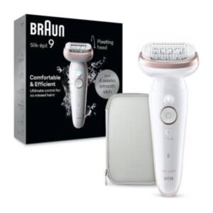 Braun Epilatore Elettrico Silk-épil 9 Wet & Dry SES9000 Bianco/Rosa