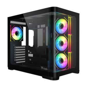 CASE GAMING DARK CAVE CURVED ITGCADCCB - NO ALIMENTATORE - DESIGN CURVO - NERO