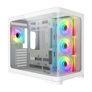 CASE GAMING DARK CAVE CURVED ITGCADCCW - NO ALIMENTATORE - DESIGN CURVO - BIANCO