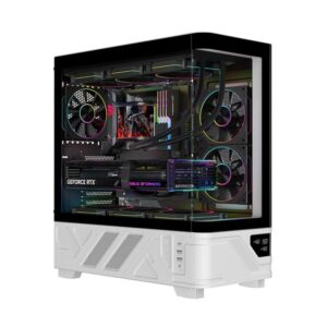 CASE GAMING TOWER NETRON CURVED - NO ALIMENTATORE - ARGB FAN - NERO/BIANCO (ITGCANTC01)
