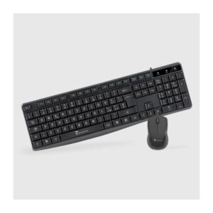 KIT TASTIERA + MOUSE NERA (TM-KM002) CON CAVO USB