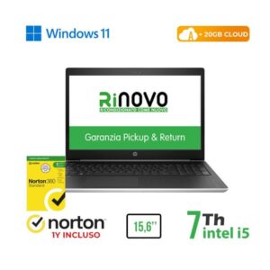 NOTEBOOK 450 G5 15.6" INTEL CORE I5-7 GEN. 8GB 512GB SSD WINDOWS 11 PRO + NORTON ANTIVIRUS + 20GB CLOUD - RICONDIZIONATO (RN62524311)
