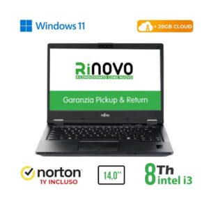 NOTEBOOK FUJITSU E5490 INTEL CORE I3-8 GEN. 14" 8GB 256GB SSD WINDOWS 11 PRO + NORTON ANTIVIRUS + 20GB CLOUD - RICONDIZIONATO (RN52422311)