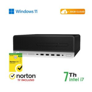 PC HP 600-800 G3 SFF INTEL CORE I7-7 GEN. 16GB 128GB SSD + 500GB HDD WINDOWS 11 PRO + NORTON ANTIVIRUS - RICONDIZIONATO (RN64634312)