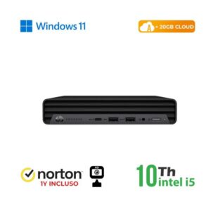 PC HP 600-800 G5 MINI PC INTEL CORE I5-9 GEN. 8GB 256GB SSD WINDOWS 11 PRO + NORTON ANTIVIRUS + WEBCAM - RICONDIZIONATO (RN65522381)