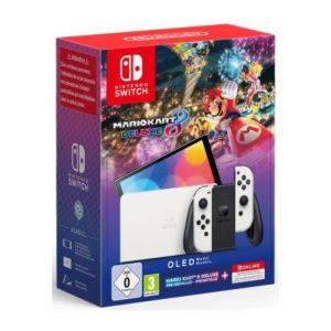 Switch Console OLED White + Mario Kart 8 Deluxe Preinstallato + 12 Mesi Nintendo Switch Online